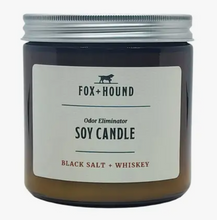 Load image into Gallery viewer, Fox + Hound Odor Candle Eliminator Black Salt + Whiskey 16oz
