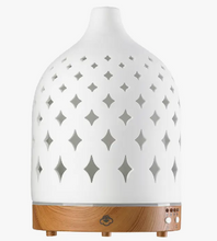 Load image into Gallery viewer, Supernova White Ceramic Ultrasonic Diffuser Light Wood Base