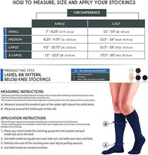 Load image into Gallery viewer, TRUFORM Ladies' Pattern Socks Black Medium (1973 Moderate Compression)