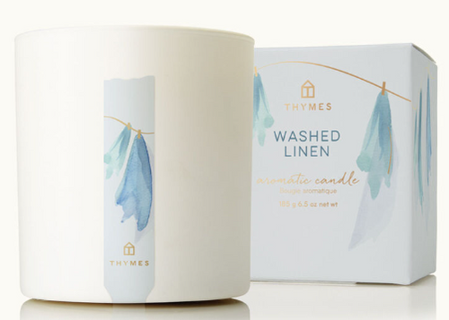 Thymes Washed Linen Aromatic Candle 8 OZ