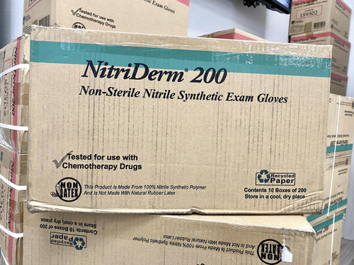 NitriDerm Powder Free Nitrile Synthetic Exam Gloves - SMALL - ONE CASE 2,000 Gloves (10 x 200)
