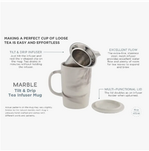 Load image into Gallery viewer, CASAWARE Tea Infuser Mug Marble Earth 16oz