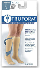 Load image into Gallery viewer, TRUFORM Medical Compression Stockings Knee High Small Beige  (8875 Medium Compression)