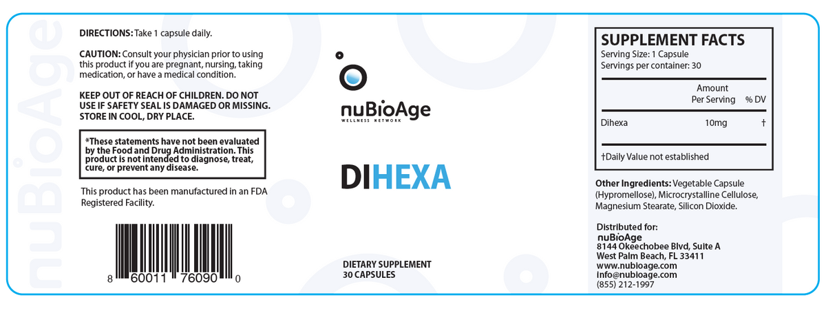 nuBioAge DIHEXA 30 Capsules – The Pharmacist