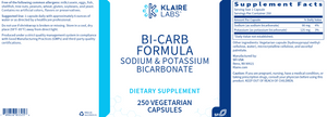 Klaire Labs Bi-Carb Formula 250 capsules