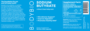 BodyBio Sodium Butyrate 100 capsules
