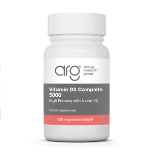Allergy Research Group Vitamin D3 Complete 5000 High Potency with A and K2 120 Veggie Softgels