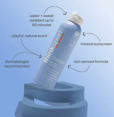 Think Sport SPF 50 All Sheer Mineral Sunscreen Spray 6fl oz