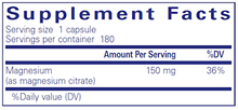 Load image into Gallery viewer, Pure Encapsulations Magnesium  Citrate 180 capsules