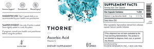 Thorne Ascorbic Acid 1g (Vitamin C) 60 capsiules