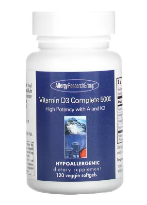 Allergy Research Group Vitamin D3 Complete 5000 High Potency with A and K 120 softgels