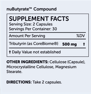 nuBioAge nuButyrate 60 capsules