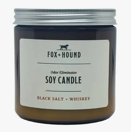 Fox + Hound Odor Candle Eliminator K-9 Collection King Black Salt + Whiskey