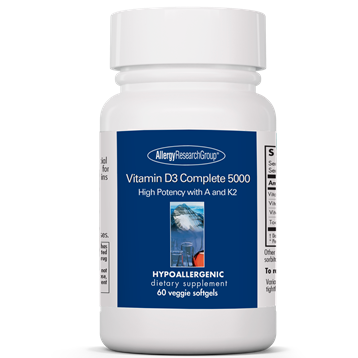 Allergy Research Group Vitamin D3 Complete 5000 High Potency with A and K2 60 Veggie Softgels