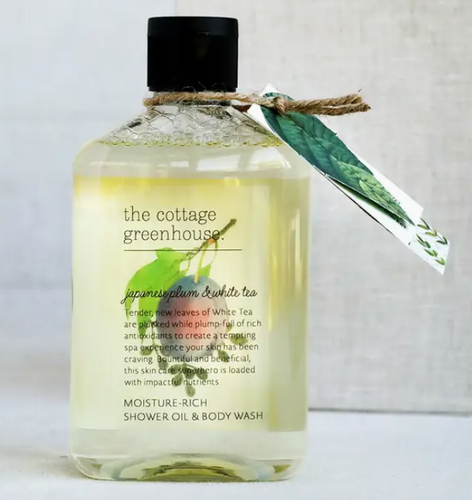 The Cottage Greenhouse Japanese Plum & White Tea Moisture Rich Shower Oil & Body Wash 11.5 oz