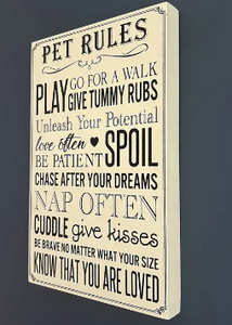 Pet Rules Wall Plaque