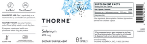 Thorne Selenium 200mg 60 capsules