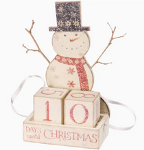 Load image into Gallery viewer, Snowman Block Countdown Days Until Christmas
