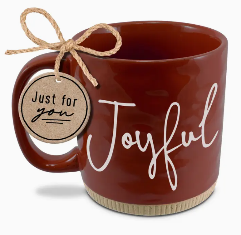 Ceramic Mug Powerful Words Joyful Red 16oz