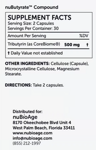 nuBioAge nuButyrate 60 capsules