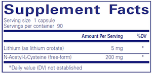 Pure Encapsulations Lithium5mg (Orotate) 90 Capsules