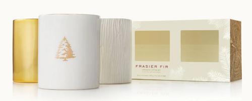 Thymes Frasier Fir Gilded Poured Candle Trio Set