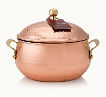 Thymes Simmered Cider Poured Candle in a Copper Pot 18 oz net weight
