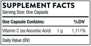 Thorne Ascorbic Acid 1g (Vitamin C) 60 capsiules