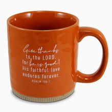 Load image into Gallery viewer, Ceramic Mug Powerful Words Grateful Rust 16 oz.