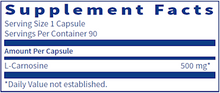 Load image into Gallery viewer, Klaire Labs L-Carnosine 90 capsules