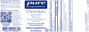Pure Encapsulations Chromium Picolinate 200mcg 60 capsules