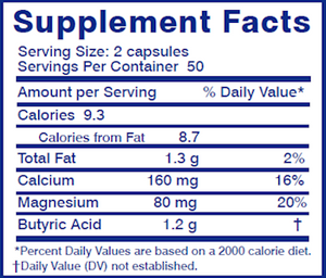 BodyBio Calcium/Magnesium Butyrate 100 Non-GMO Capsules