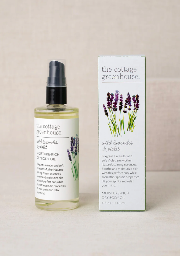 The Cottage Greenhouse Wild Lavender & Violet Moisture Rich Dry Body Oil 4 fl oz