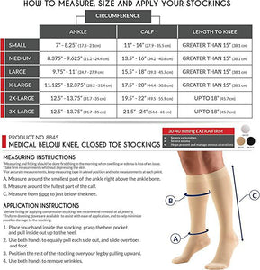 TRUFORM Medical Compression Stockings Knee High Medium Beige  (8845 Firm)