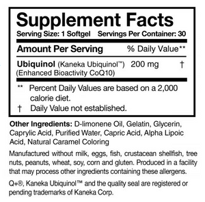 Researched Nutritionals Ubiquinol Super 200mg 30 softgels