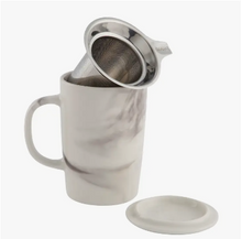 Load image into Gallery viewer, CASAWARE Tea Infuser Mug Marble Earth 16oz