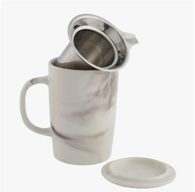 CASAWARE Tea Infuser Mug Marble Earth 16oz