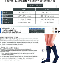 Load image into Gallery viewer, TRUFORM Ladies&#39; Pattern Socks Black X-Large (1973 Moderate Compression)