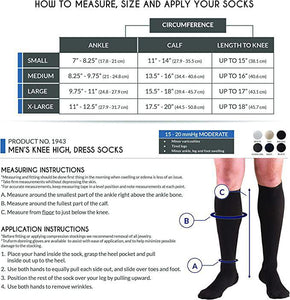TRUFORM Dress Style Support Socks X-Large Brown (1943 Moderate)