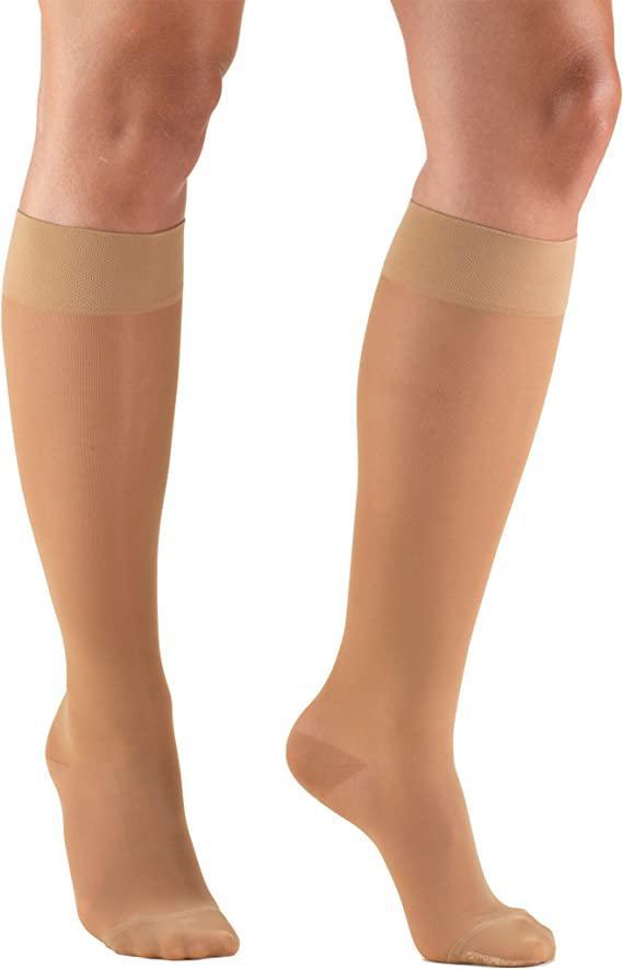 TRUFORM Lites Ladies' Knee High Stockings X-Large Nude (1773 Moderate Compression)