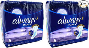 Always Maxi Pads 20 Leak-Free Pads (2X Larger Back)