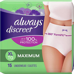 ALWAYS Discreet Adult Underwear X-Large 15 CT