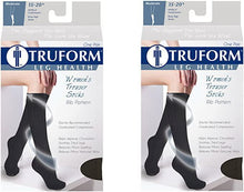 Load image into Gallery viewer, TRUFORM Ladies&#39; Pattern Socks (Rib) Black Large (1973 Moderate Compression)