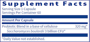 Klaire Labs Saccharomyces Boulardii 3 Billion CFU 60 Capsules