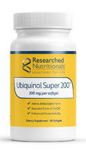 Load image into Gallery viewer, Researched Nutritionals Ubiquinol Super 200mg 30 softgels
