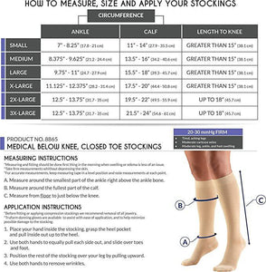 TRUFORM Medical Compression Stockings Knee High Large Beige  (8865 Firm)