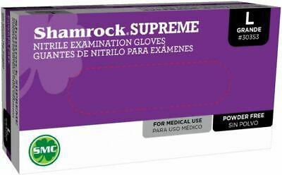 Shamrock Supreme - Nitrile Powder Free Examination Gloves - Large ONE BOX 100 Gloves