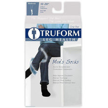 Load image into Gallery viewer, TRUFORM Men&#39;s Casual Socks Medium Black (1933 Moderate Compression)