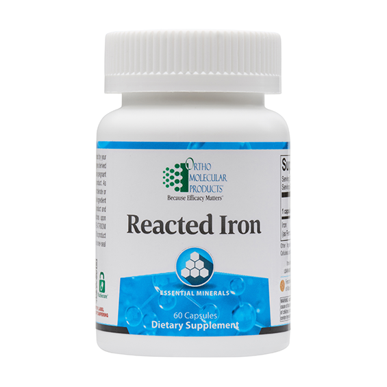 Ortho Molecular Products Reacted Iron 60 Capsules