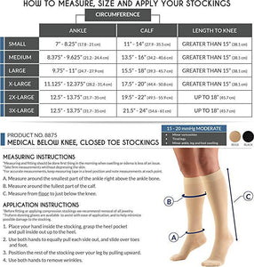 TRUFORM Medical Compression Stockings Knee High Small Beige  (8875 Medium Compression)